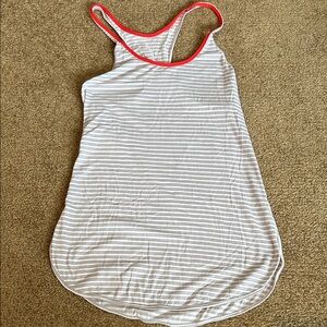 lululemon athletica Gray and Red Striped Tank Top